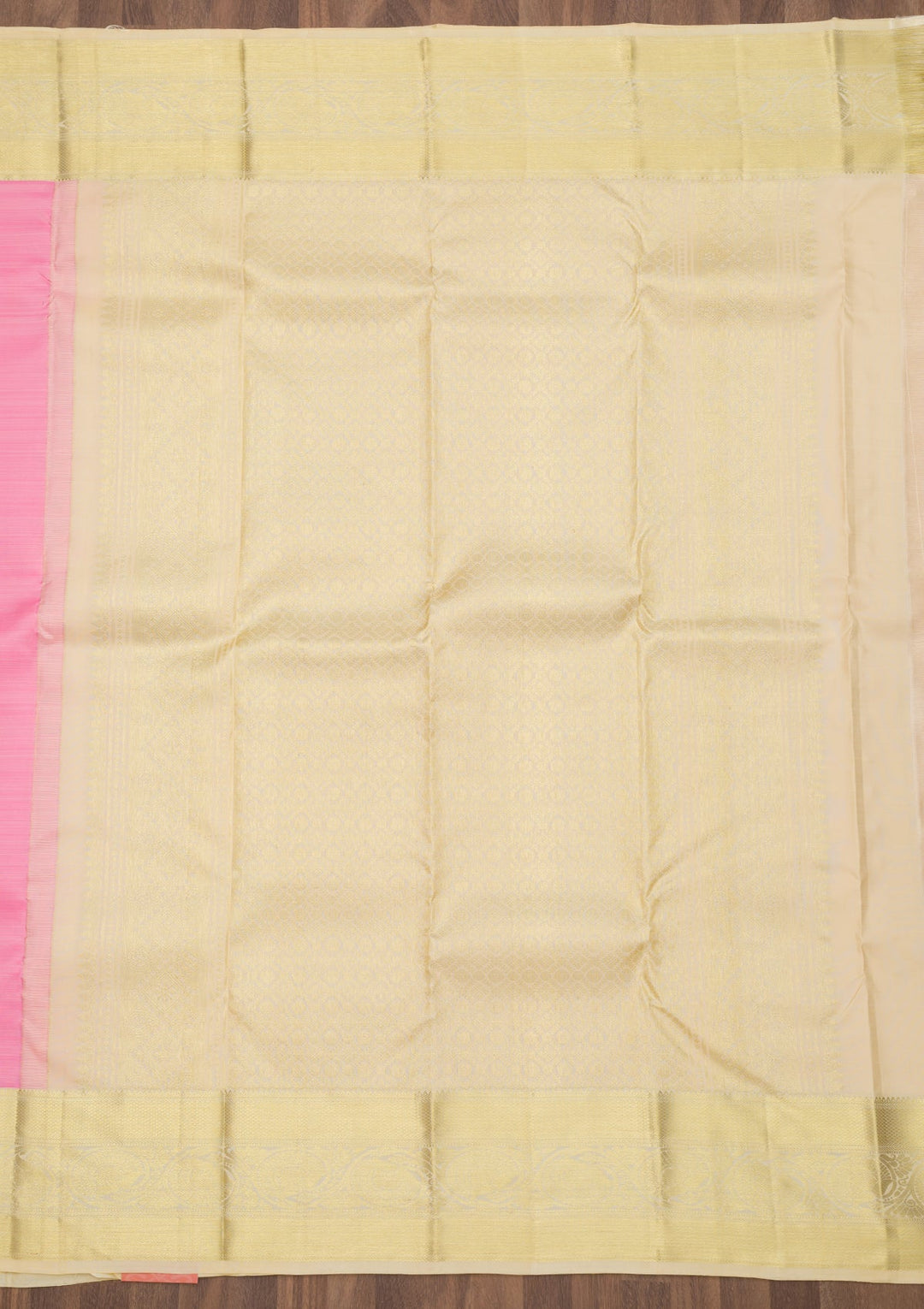 Baby Pink Zariwork Pure Silk Saree-Koskii