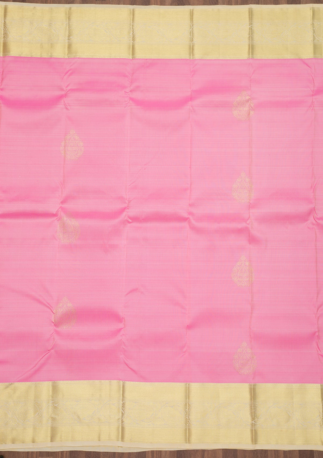 Baby Pink Zariwork Pure Silk Saree-Koskii