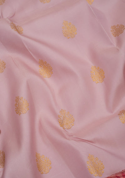 Baby Pink Zariwork Pure Silk Saree