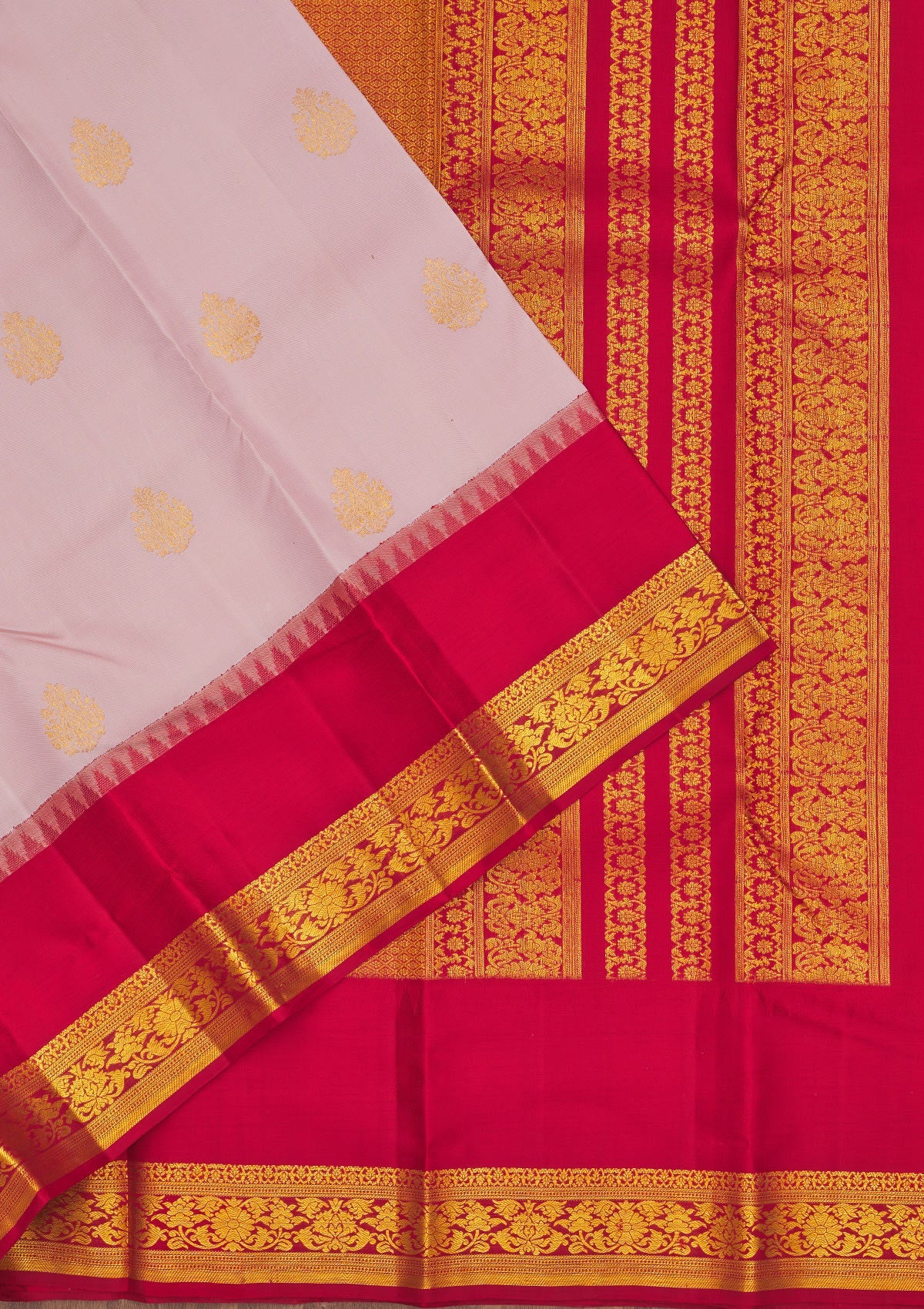 Baby Pink Zariwork Pure Silk Saree