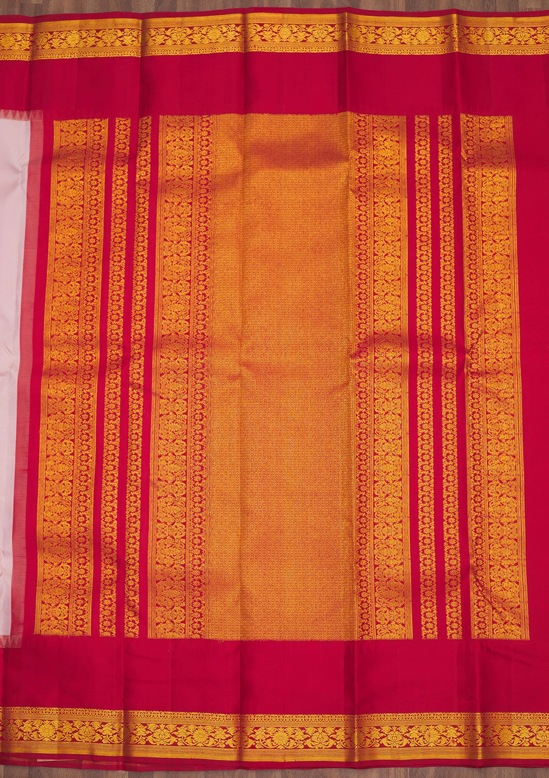 Baby Pink Zariwork Pure Silk Saree