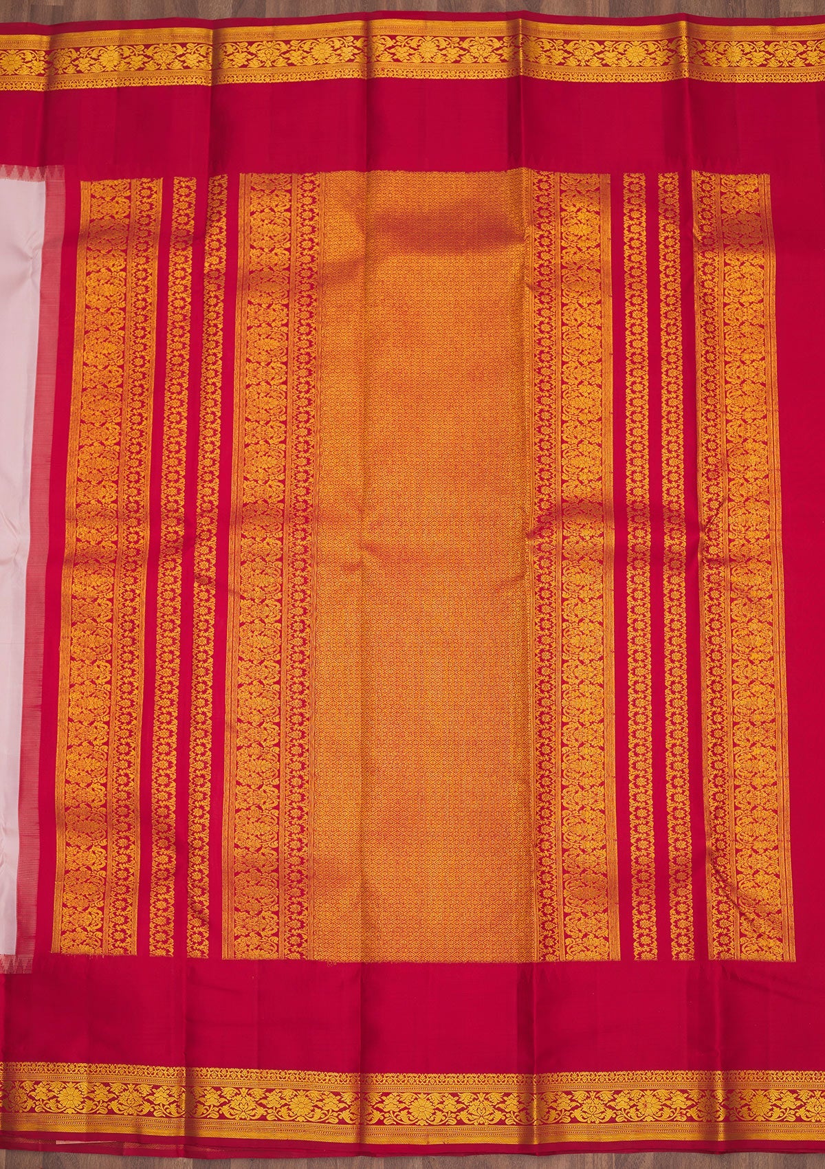 Baby Pink Zariwork Pure Silk Saree