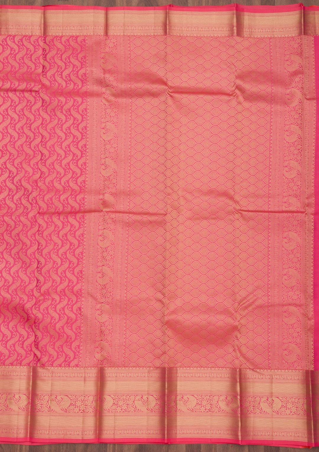 Baby Pink Zariwork Pure Silk Saree-Koskii