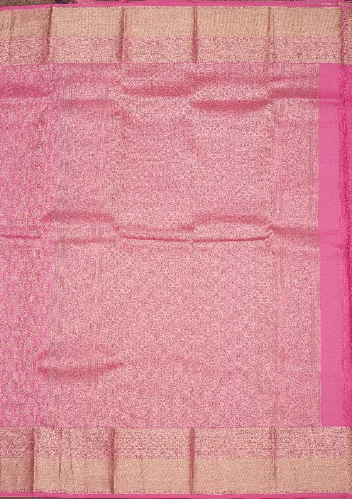 Baby Pink Zariwork Pure Silk Saree-Koskii