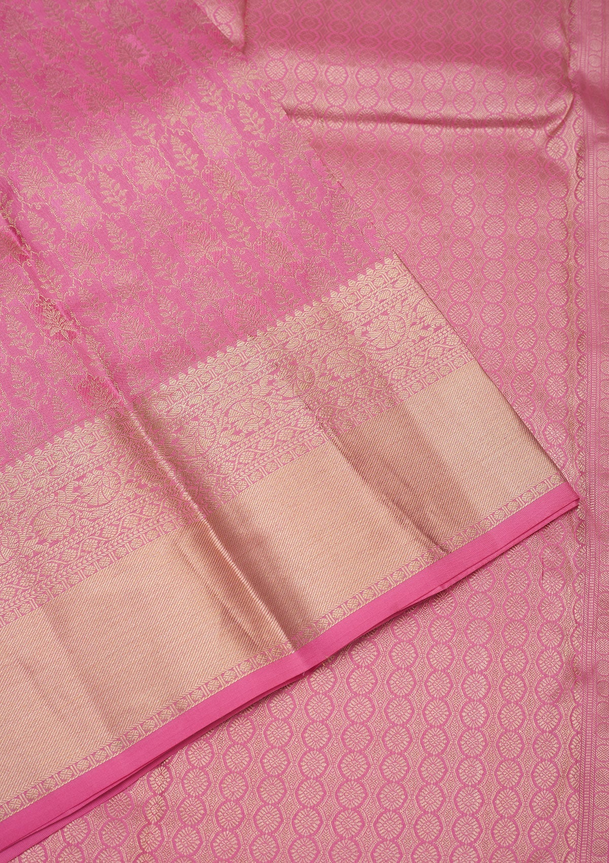 Baby Pink Zariwork Pure Silk Saree-Koskii