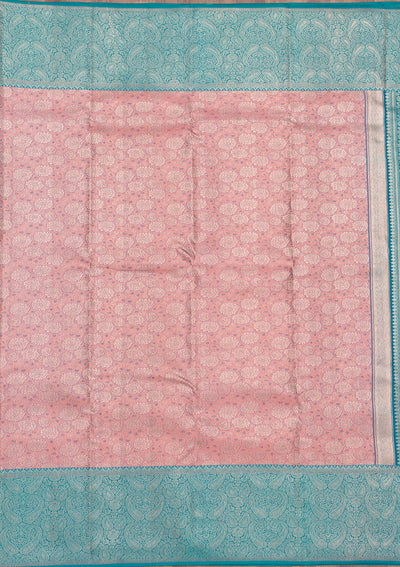 Baby Pink Zariwork Pure Silk Saree-Koskii