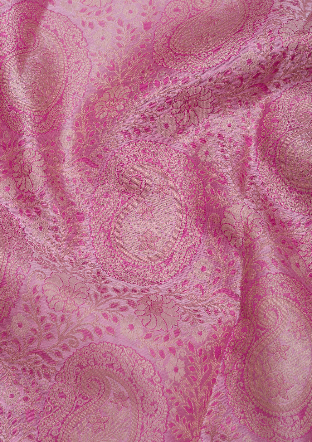 Baby Pink Zariwork Pure Silk Saree-Koskii