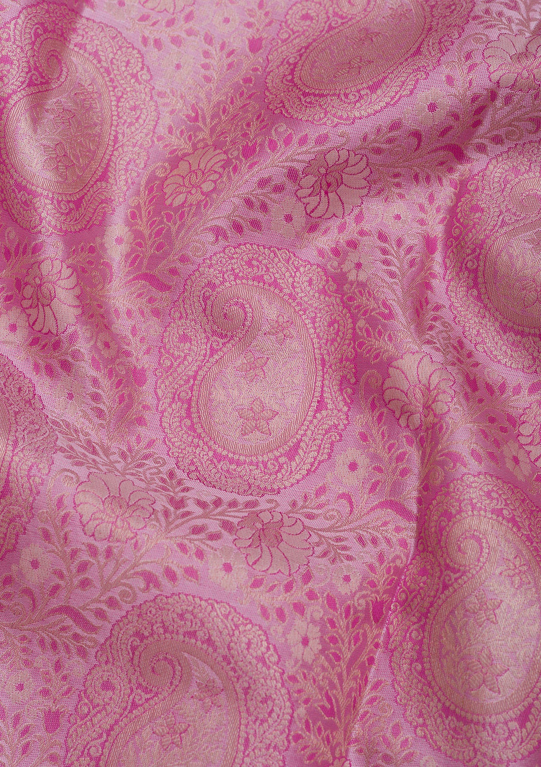 Baby Pink Zariwork Pure Silk Saree-Koskii