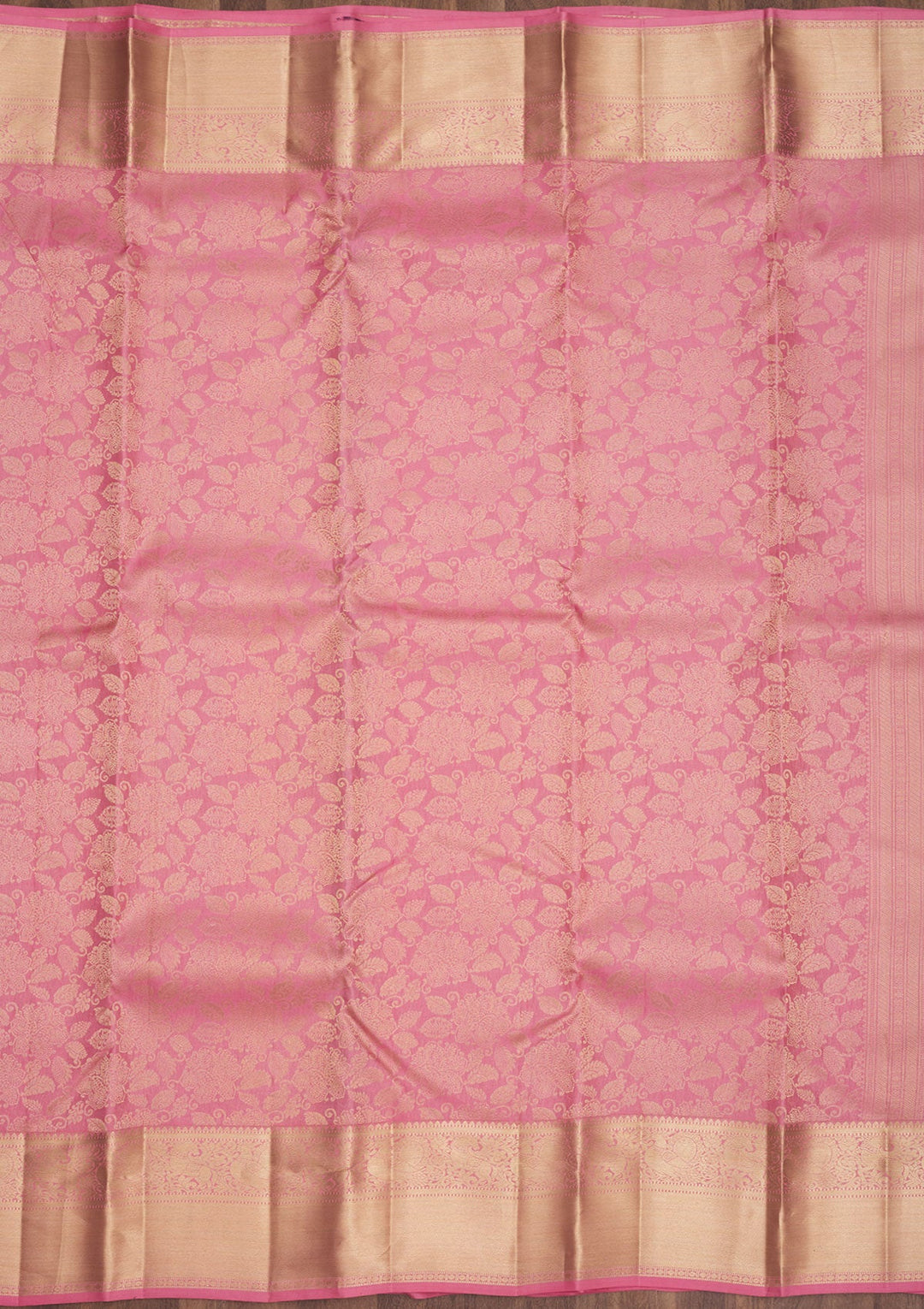 Baby Pink Zariwork Pure Silk Saree-Koskii