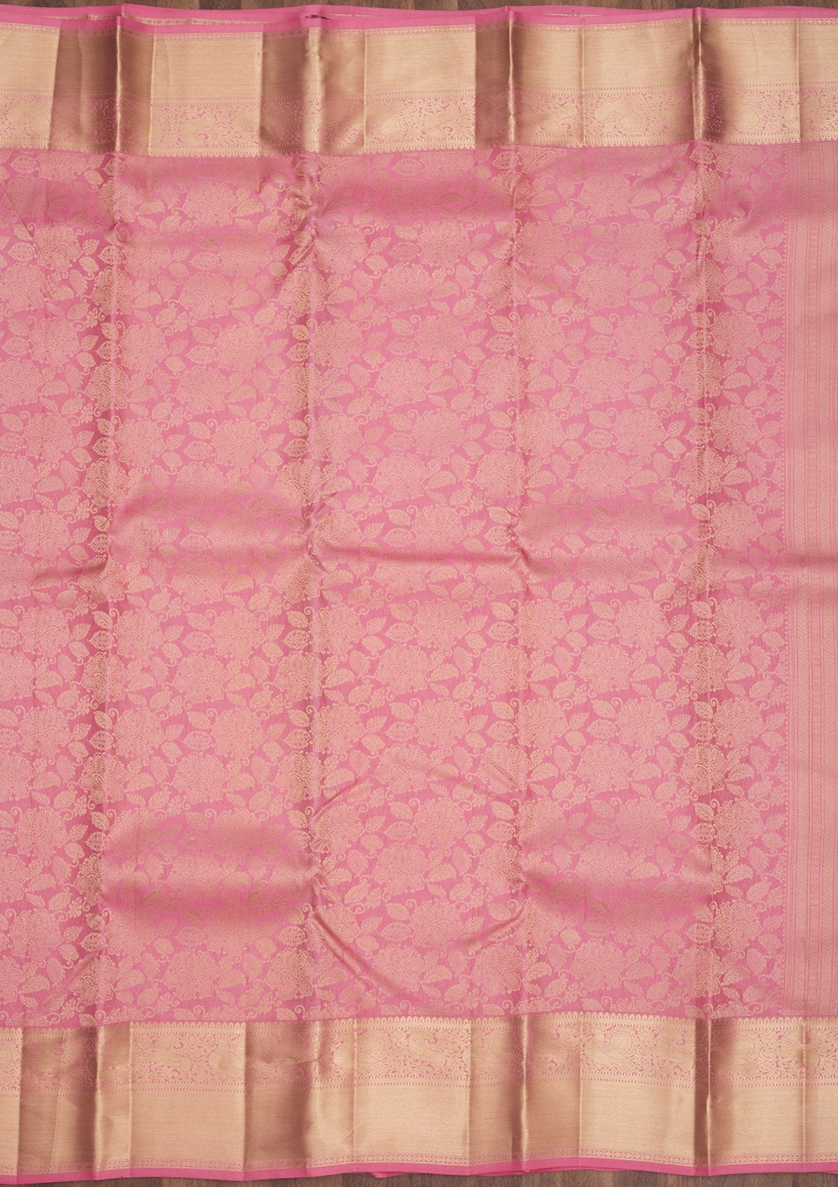 Baby Pink Zariwork Pure Silk Saree-Koskii