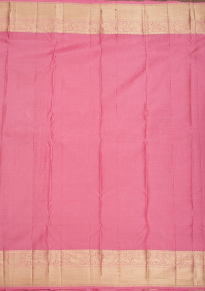 Baby Pink Zariwork Pure Silk Saree-Koskii