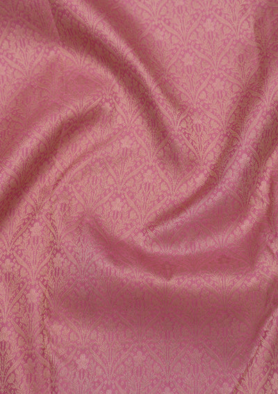 Baby Pink Zariwork Pure Silk Saree-Koskii