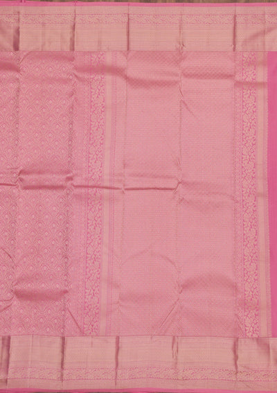 Baby Pink Zariwork Pure Silk Saree-Koskii