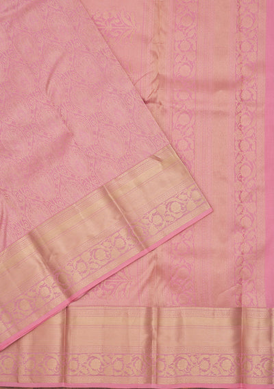 Baby Pink Zariwork Pure Silk Saree