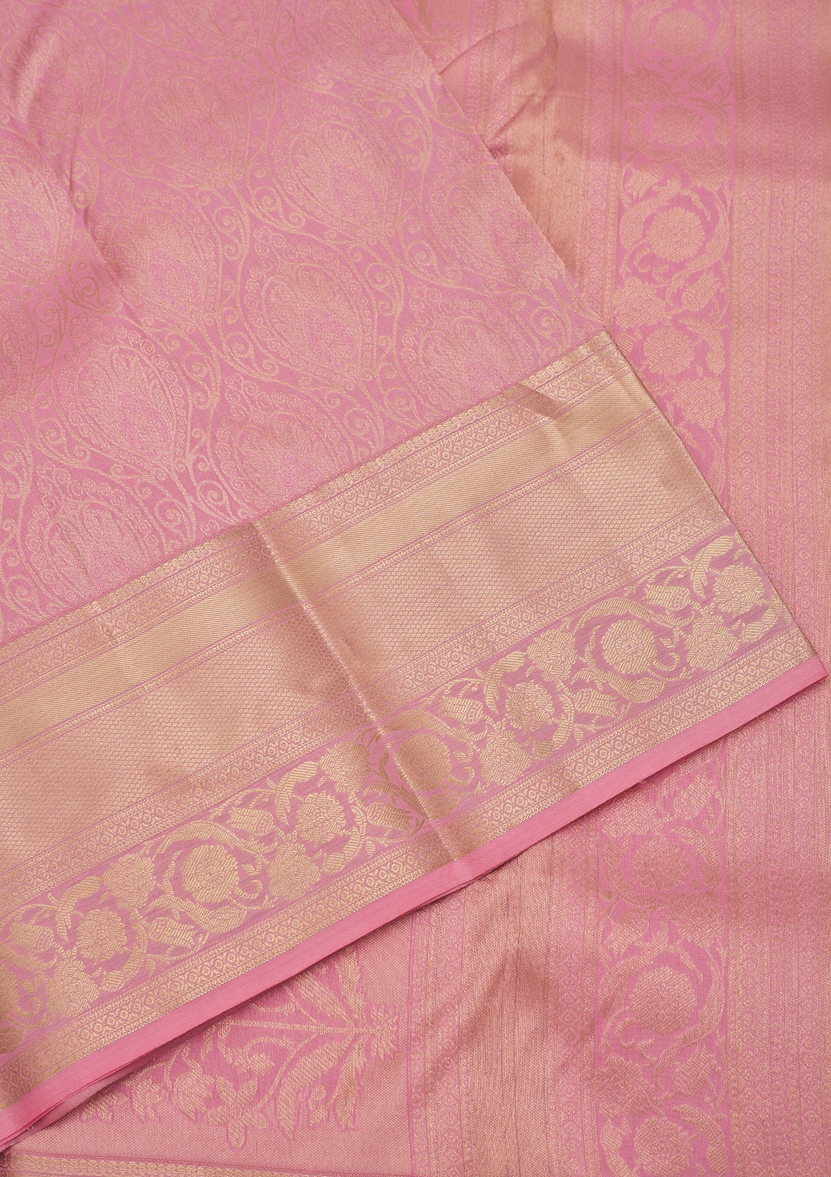 Baby Pink Zariwork Pure Silk Saree