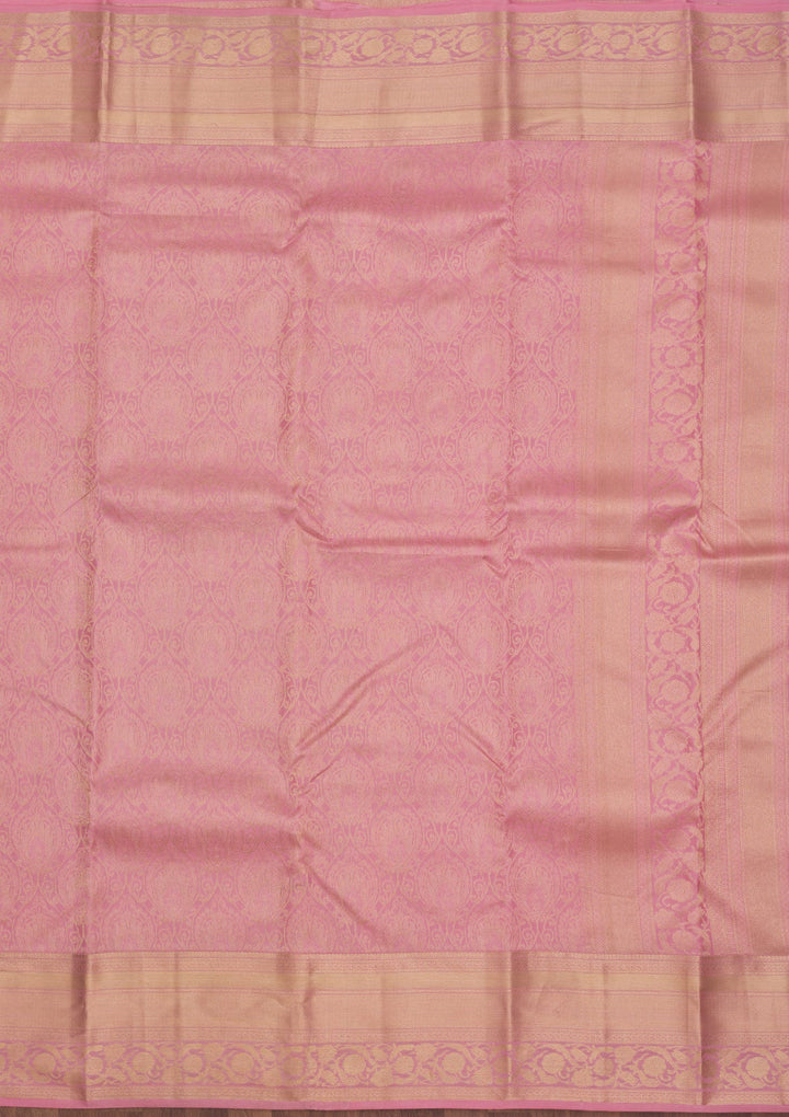 Baby Pink Zariwork Pure Silk Saree