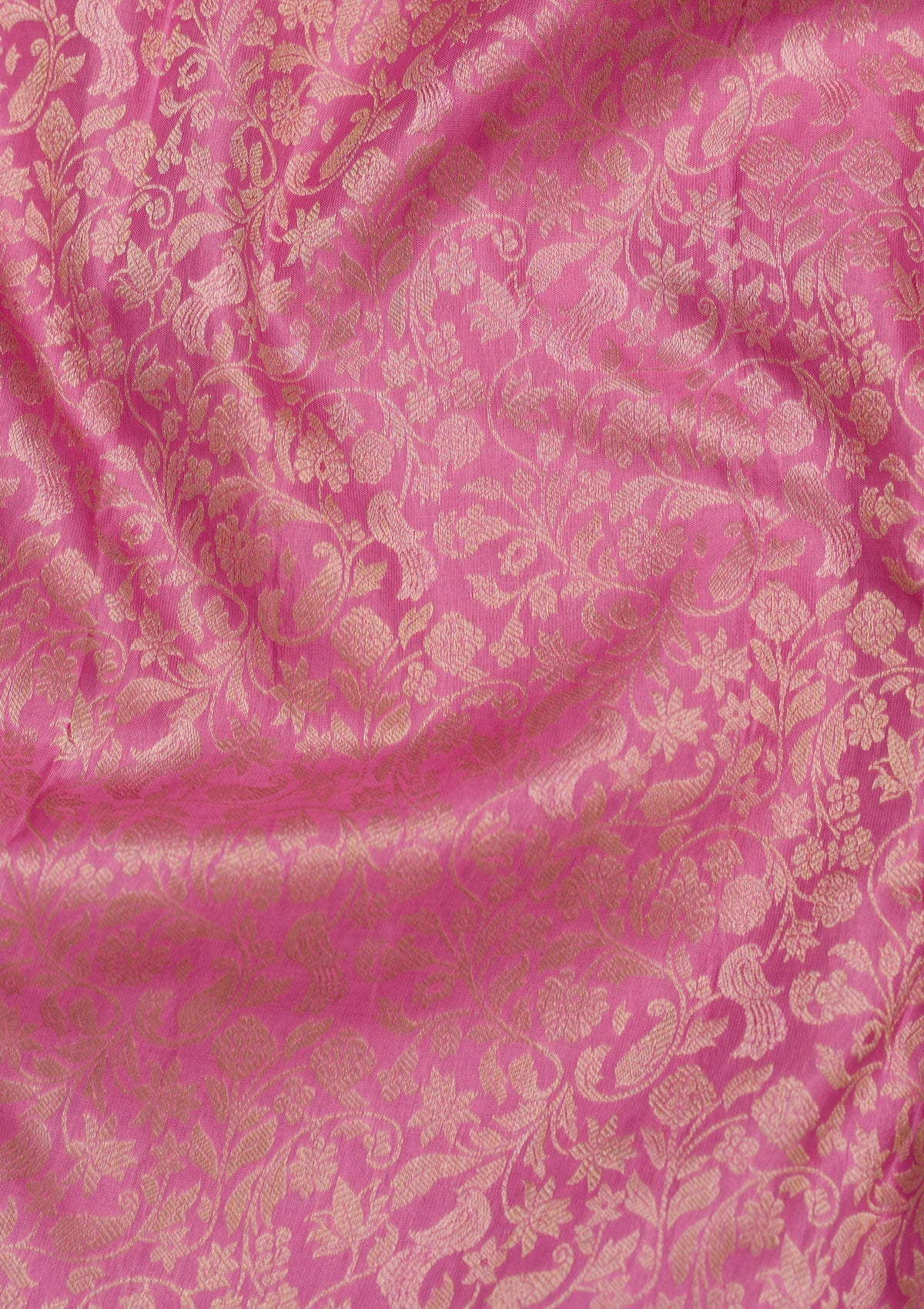 Baby Pink Zariwork Pure Silk Saree-Koskii