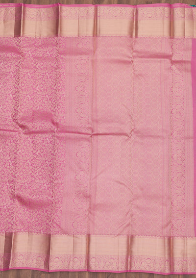 Baby Pink Zariwork Pure Silk Saree-Koskii