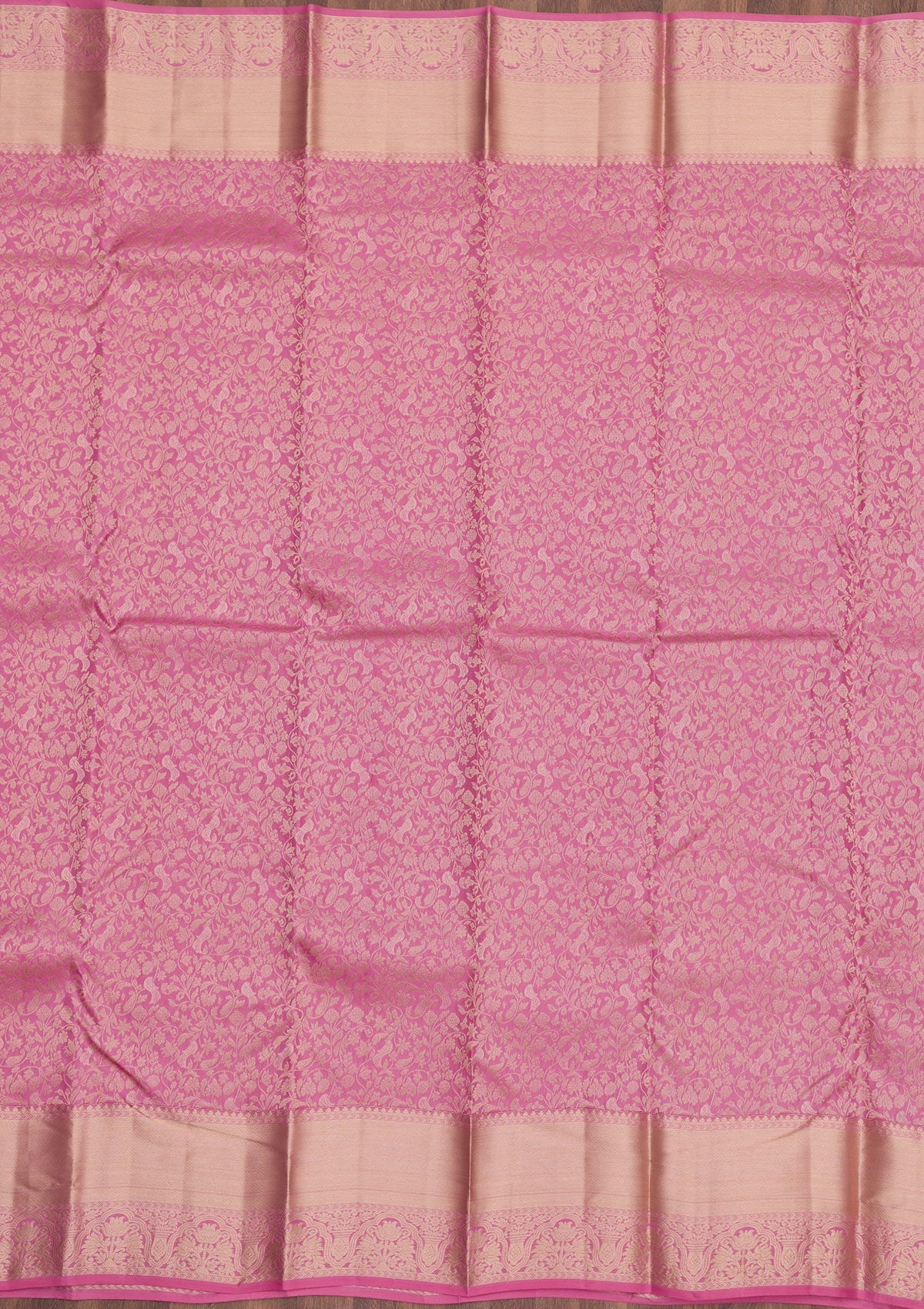 Baby Pink Zariwork Pure Silk Saree-Koskii