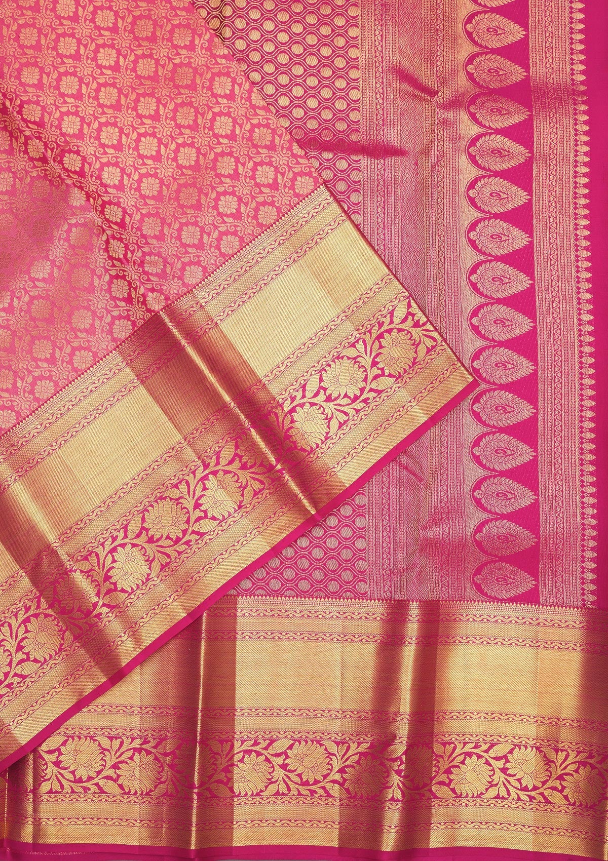 Baby Pink Zariwork Pure Silk Saree-Koskii