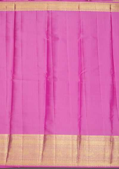 Baby Pink Zariwork Pure Silk Saree-Koskii