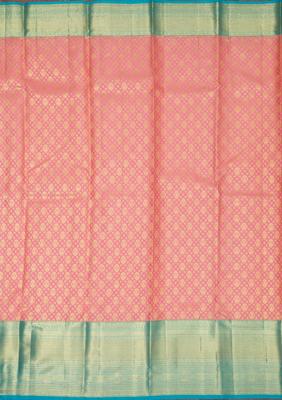 Baby Pink Zariwork Pure Silk Saree-Koskii