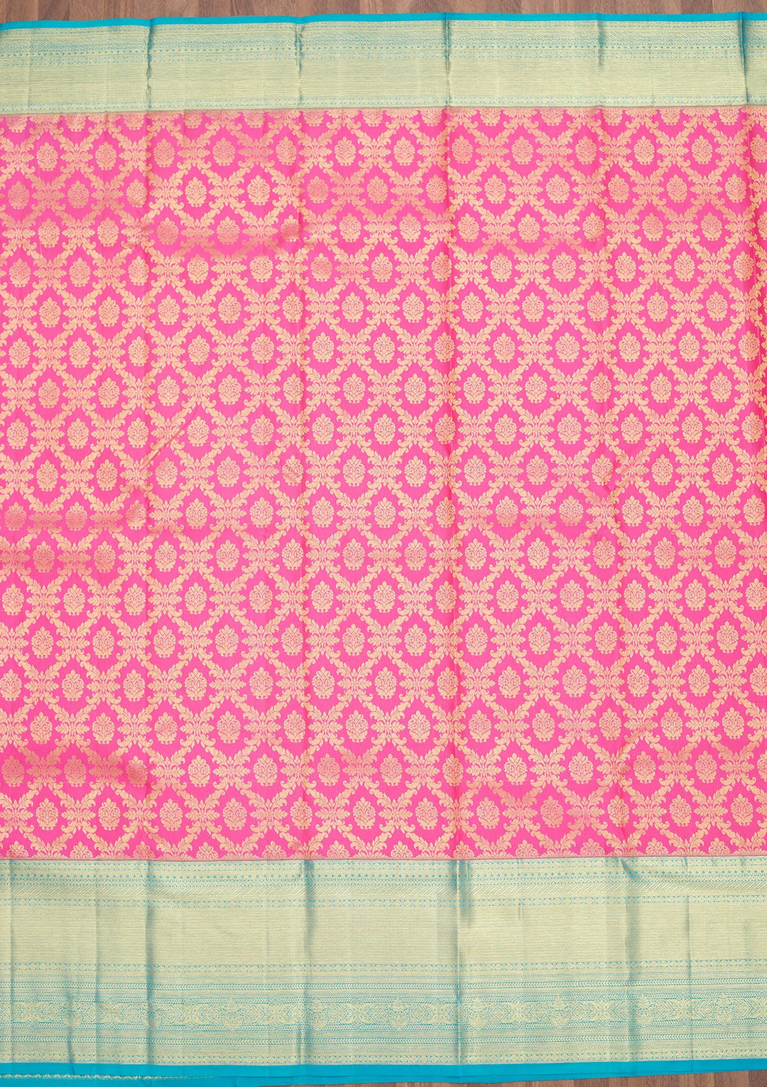 Baby Pink Zariwork Pure Silk Saree-Koskii