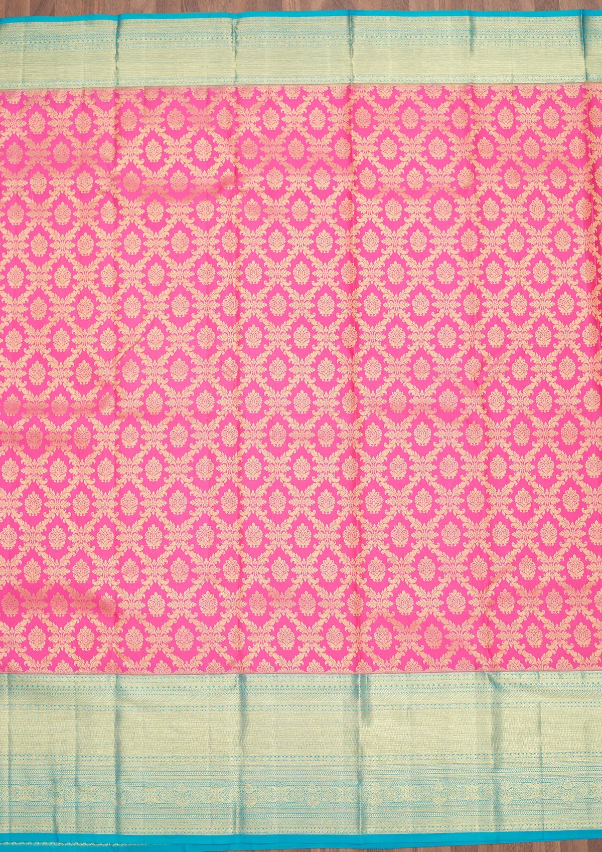 Baby Pink Zariwork Pure Silk Saree-Koskii