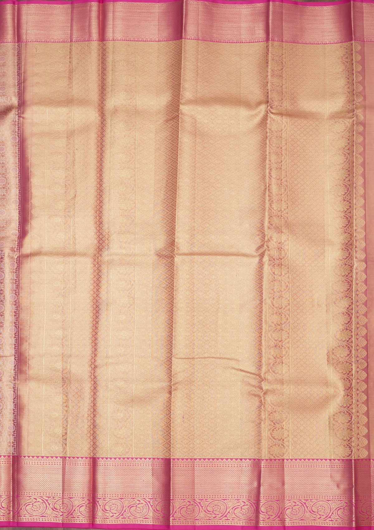 Baby Pink Zariwork Pure Silk Saree-Koskii