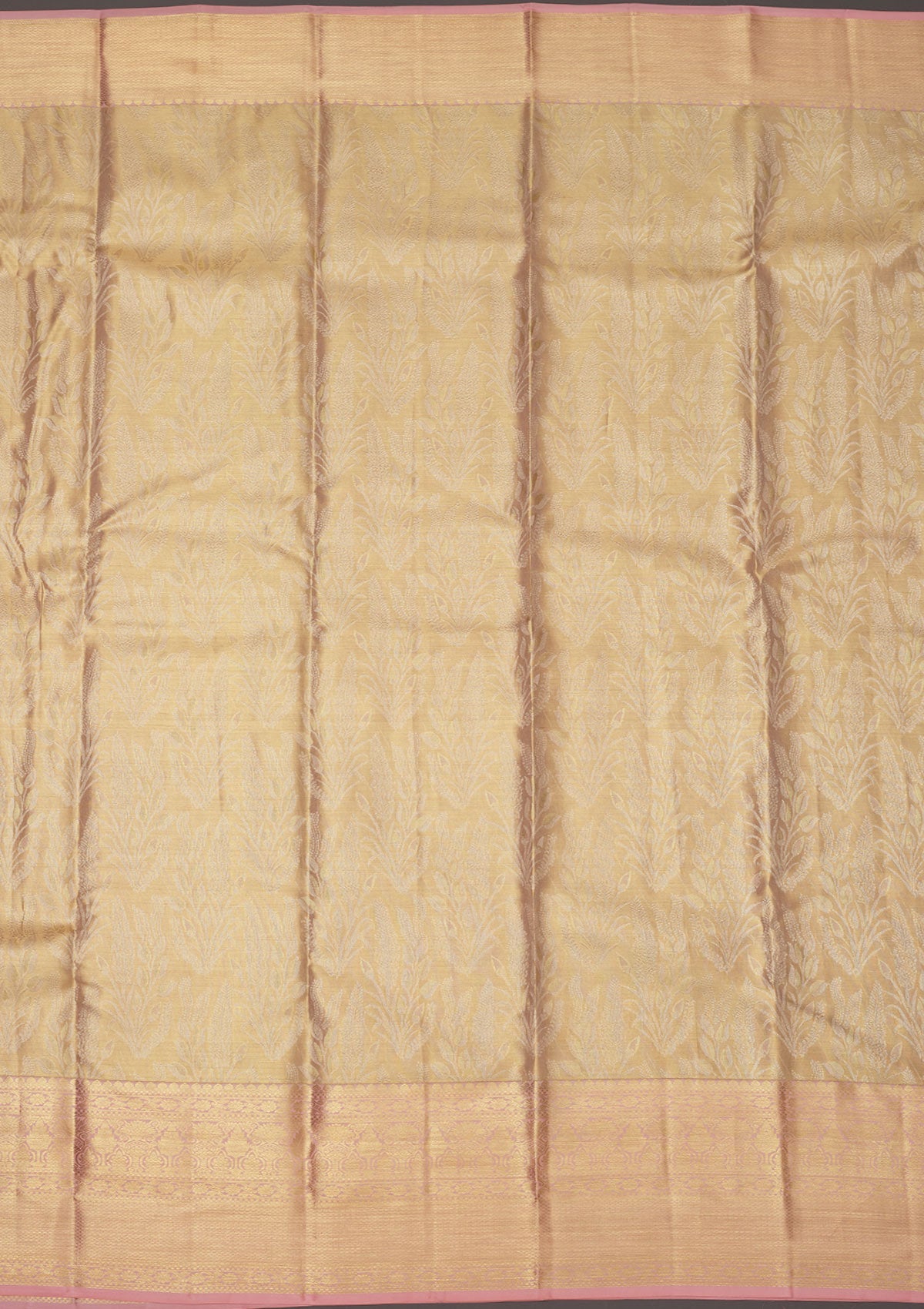 Baby Pink Zariwork Pure Silk Saree-Koskii
