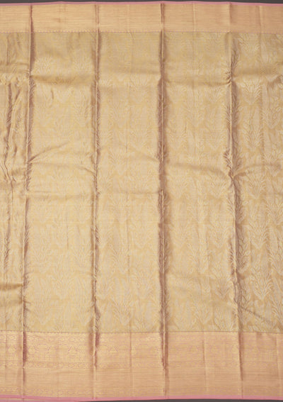 Baby Pink Zariwork Pure Silk Saree-Koskii