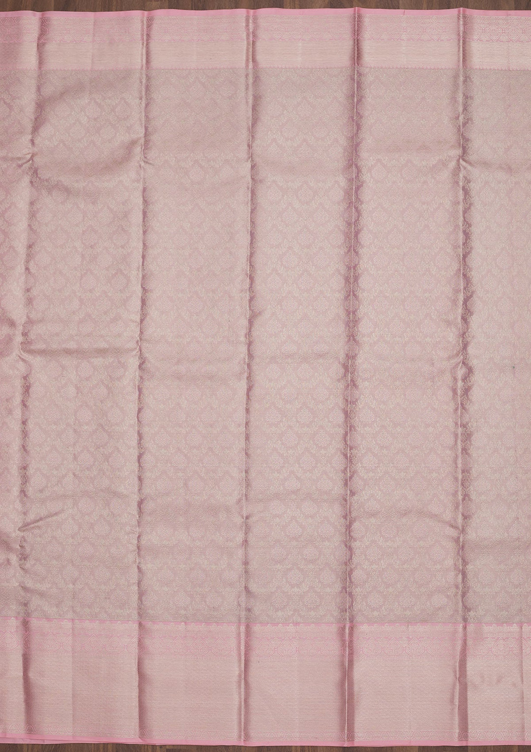 Baby Pink Zariwork Pure Silk Saree-Koskii