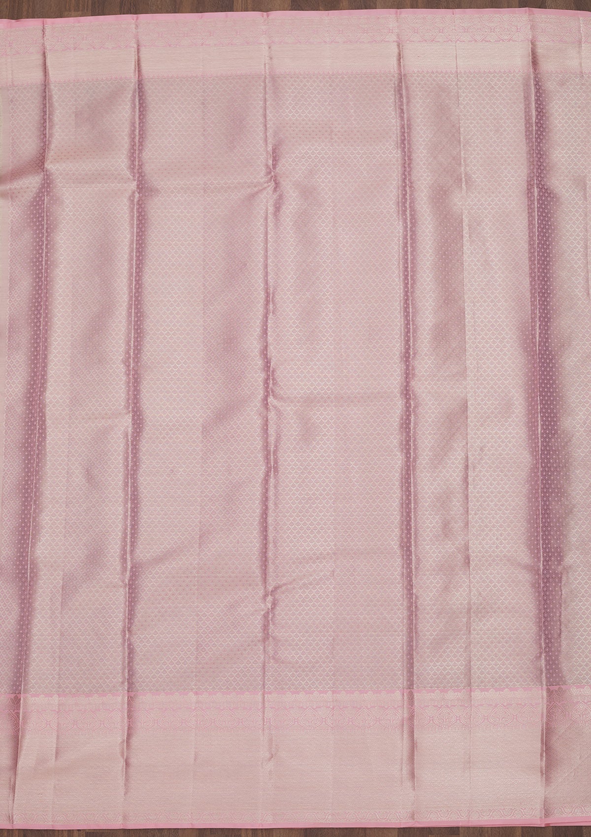 Baby Pink Zariwork Pure Silk Saree-Koskii