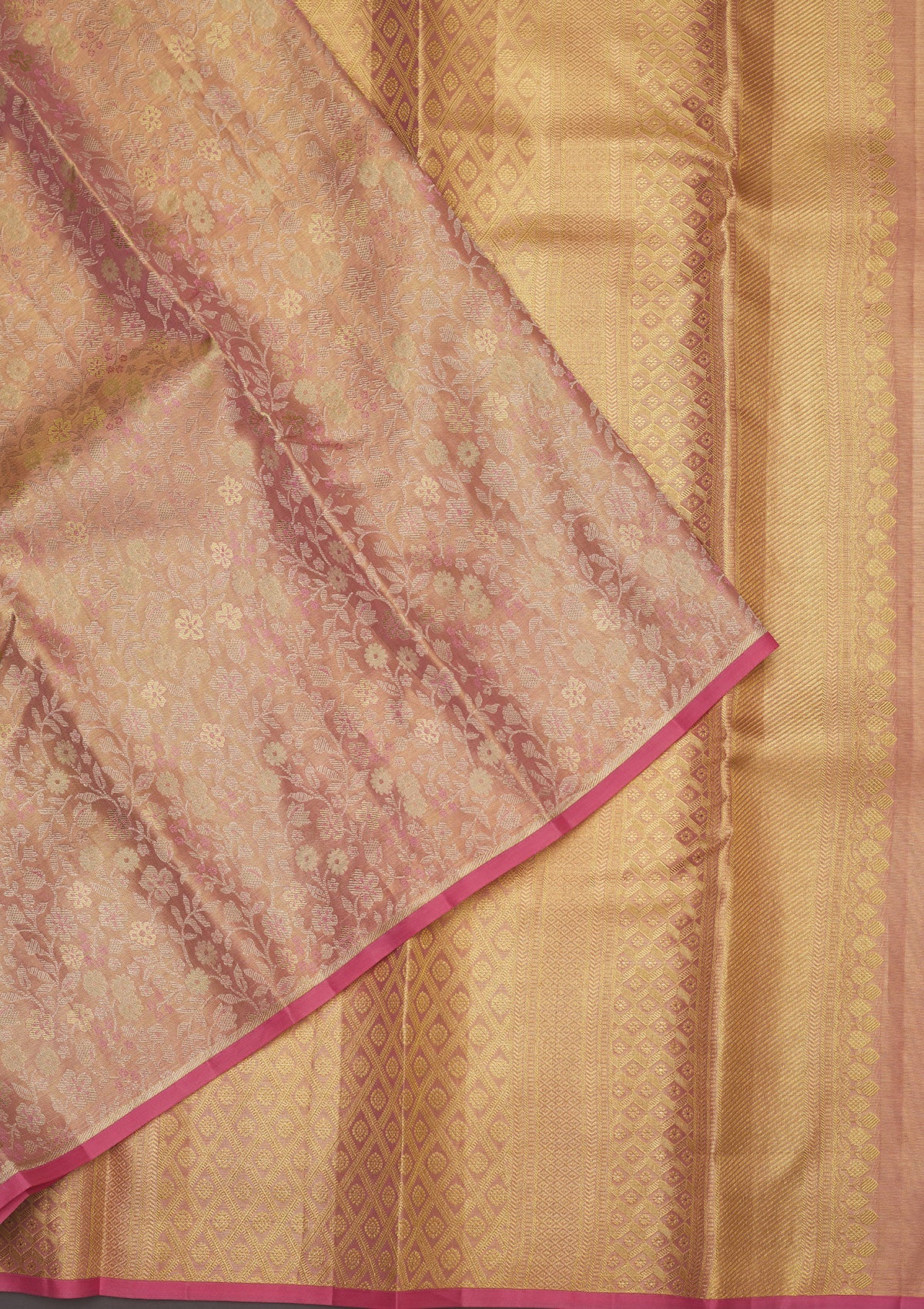 Baby Pink Zariwork Pure Silk Saree-Koskii