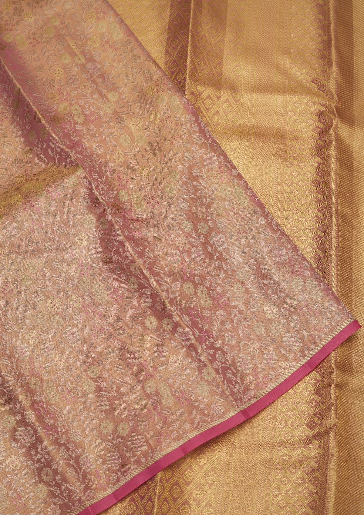 Baby Pink Zariwork Pure Silk Saree-Koskii