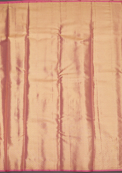 Baby Pink Zariwork Pure Silk Saree-Koskii