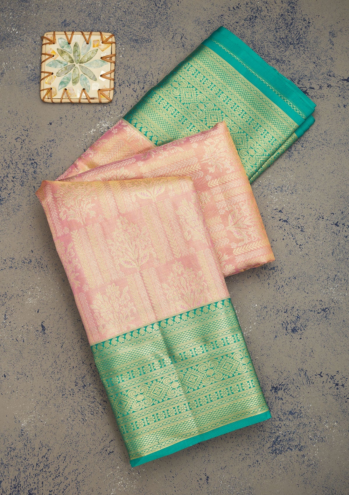 Baby Pink Zariwork Pure Silk Saree-Koskii