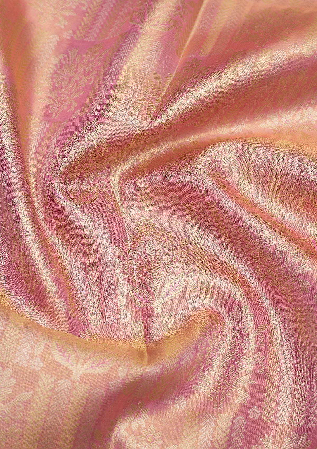 Baby Pink Zariwork Pure Silk Saree-Koskii