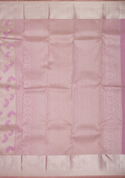 Baby Pink Zariwork Pure Silk Saree-Koskii