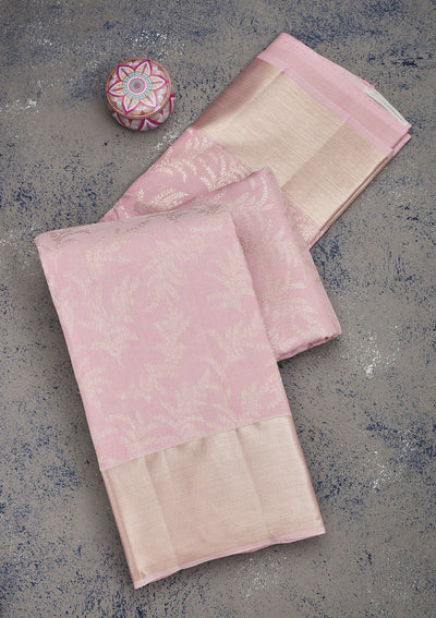 Lavender Zariwork Pure Silk Saree-Koskii