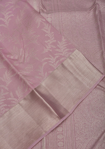 Lavender Zariwork Pure Silk Saree-Koskii