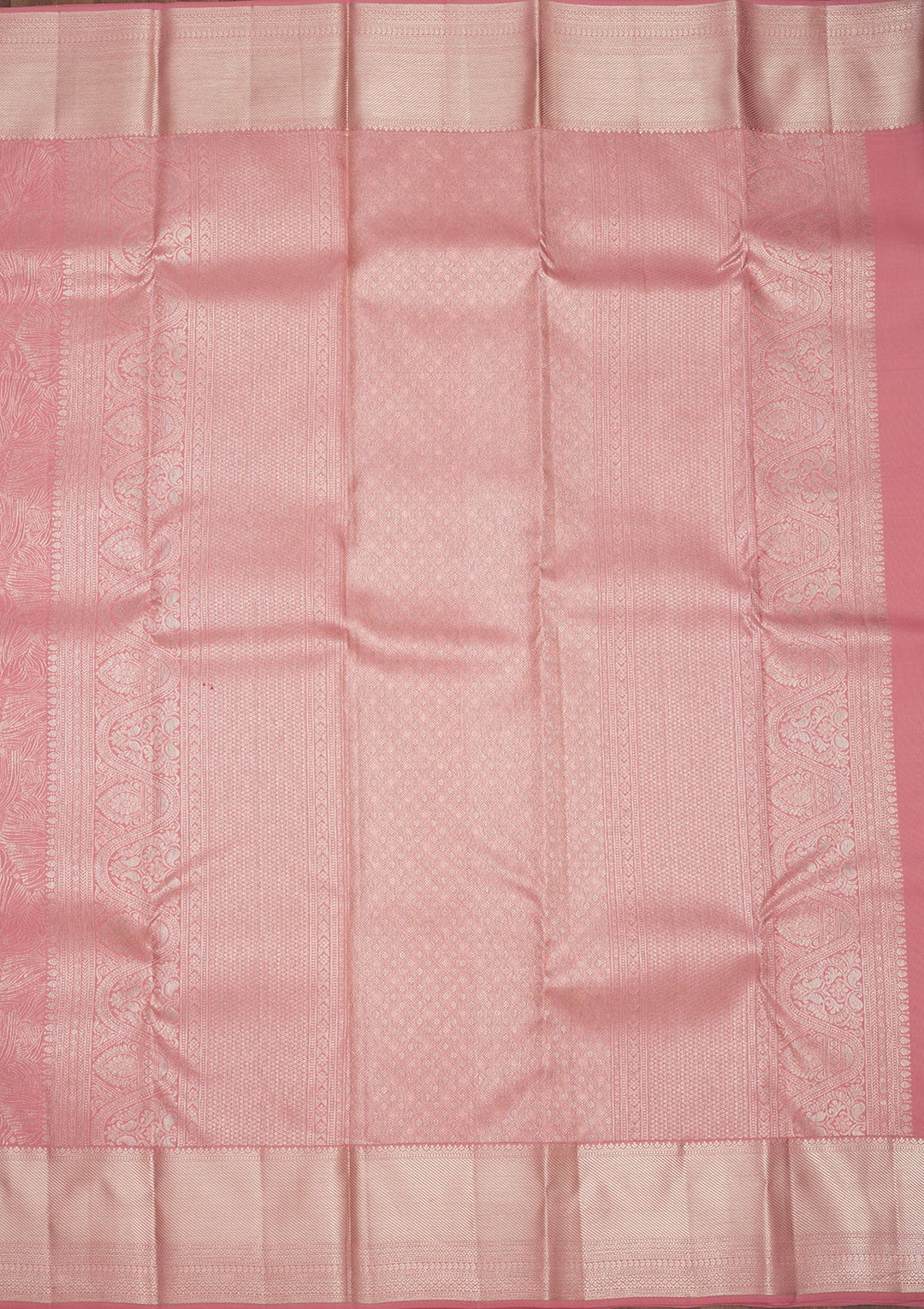 Baby Pink Zariwork Pure Silk Saree-Koskii