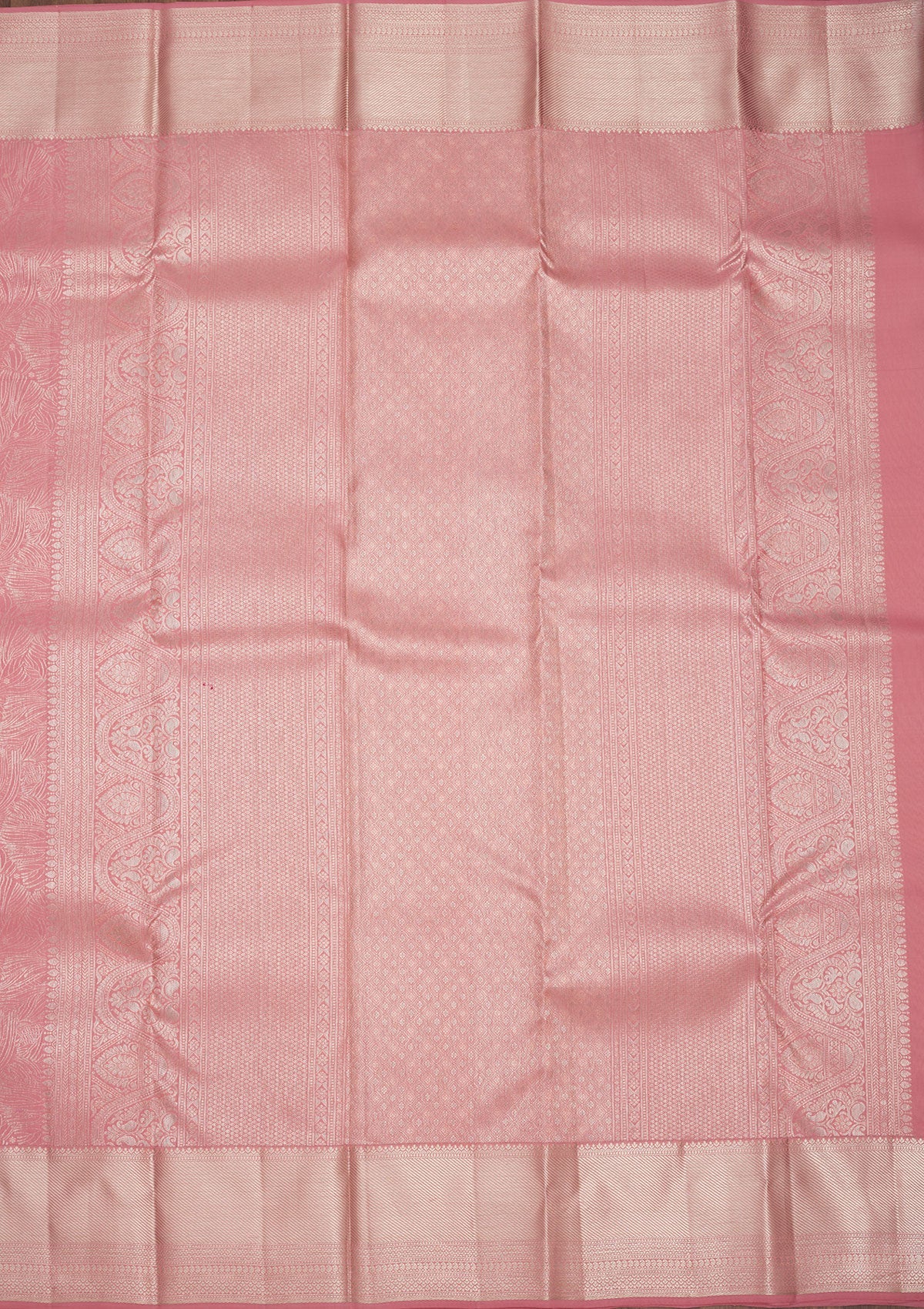 Baby Pink Zariwork Pure Silk Saree-Koskii