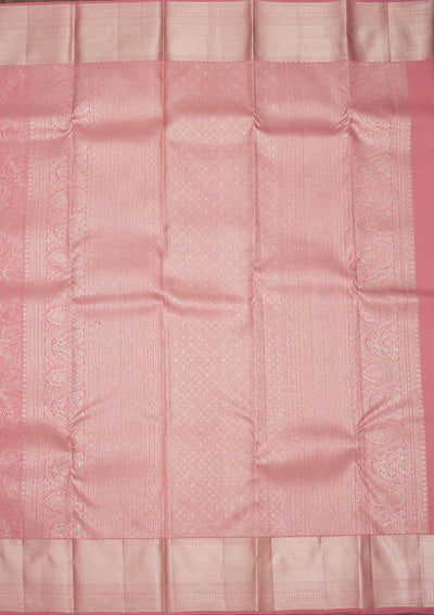 Baby Pink Zariwork Pure Silk Saree-Koskii