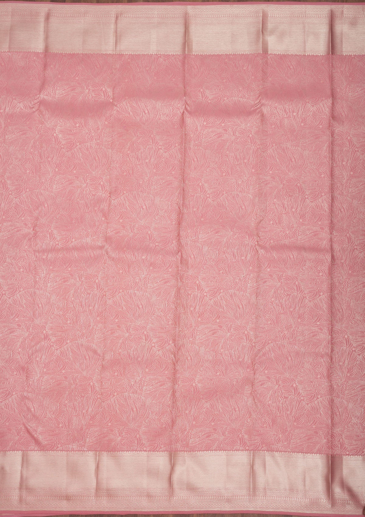 Baby Pink Zariwork Pure Silk Saree-Koskii