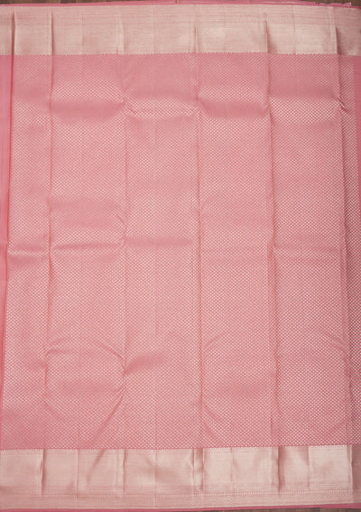 Baby Pink Zariwork Pure Silk Saree-Koskii