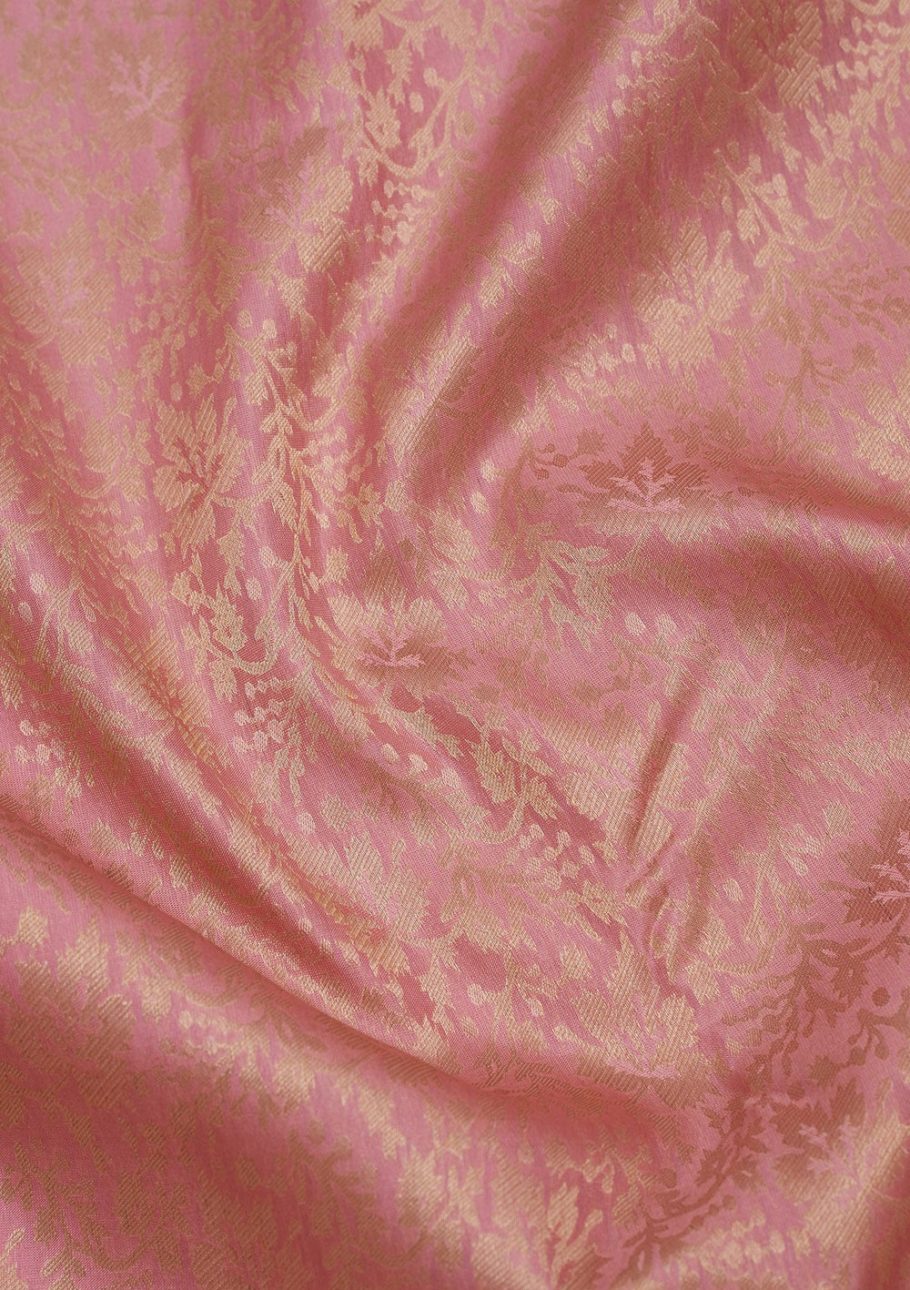 Baby Pink Zariwork Pure Silk Saree-Koskii