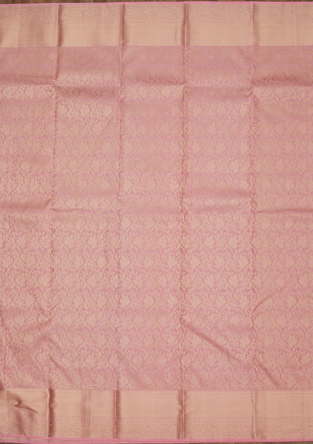 Baby Pink Zariwork Pure Silk Saree-Koskii
