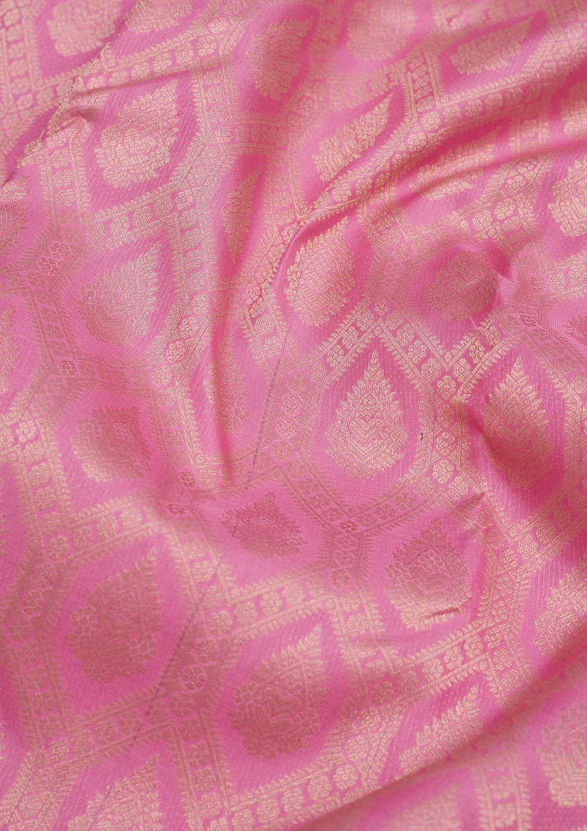 Baby Pink Zariwork Pure Silk Saree