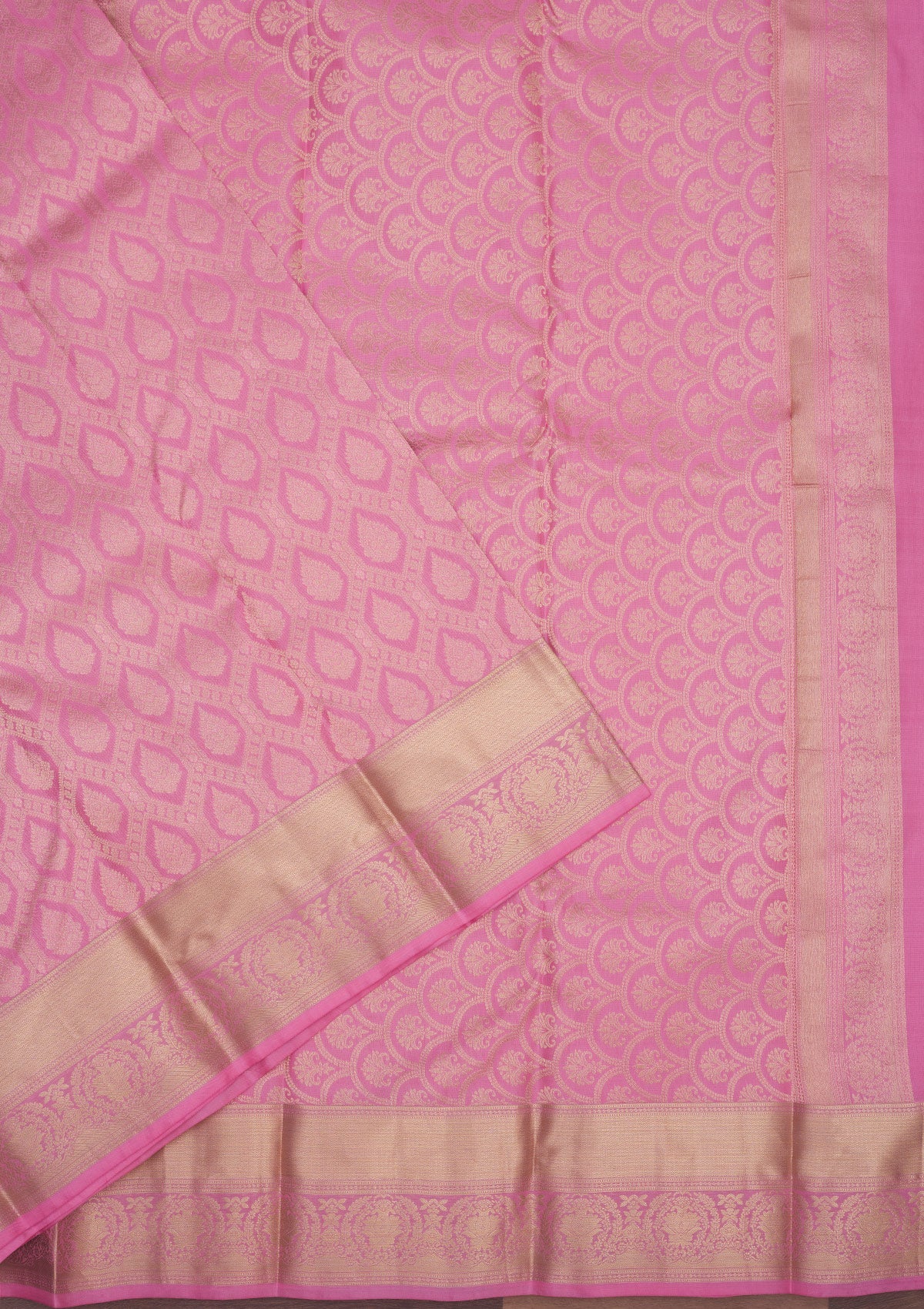 Baby Pink Zariwork Pure Silk Saree